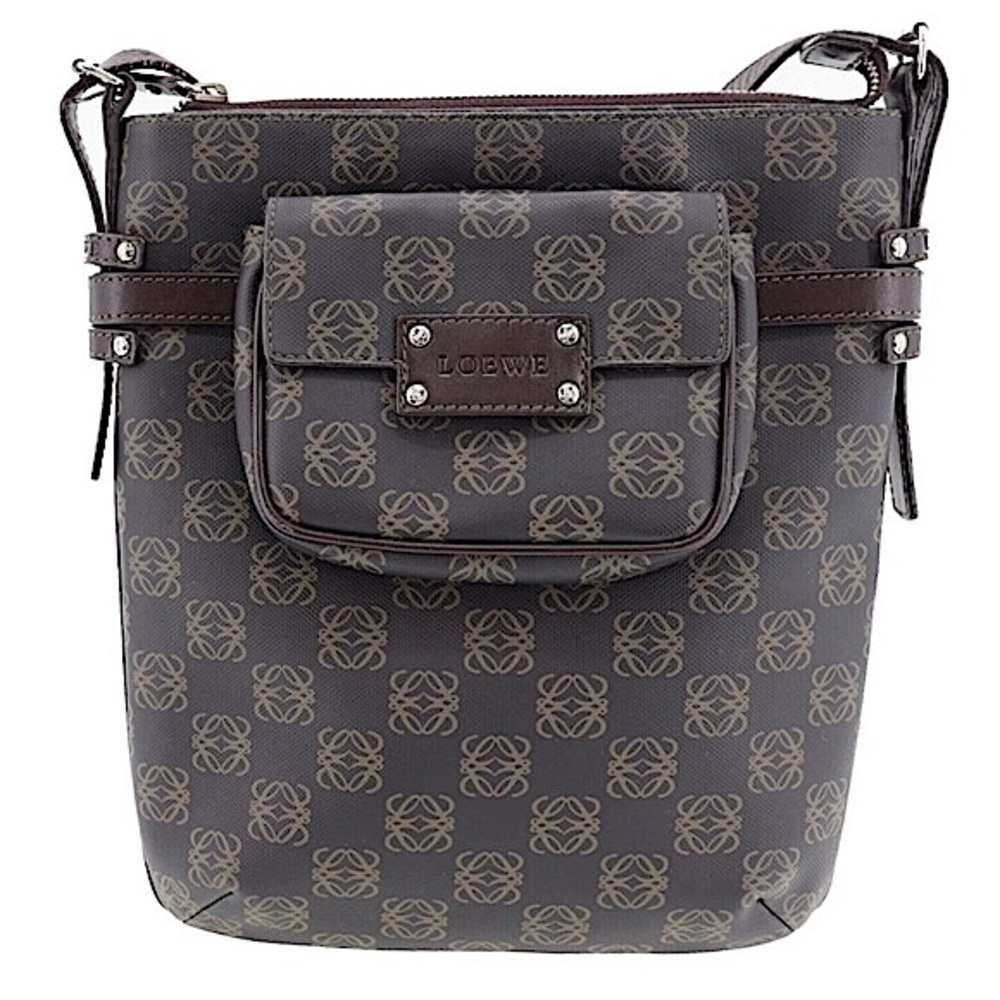LOEWE Anagram Crossbody Messenger Bag with Removable Matching Pouch On Front
